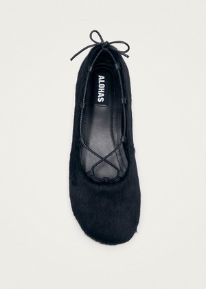 Hollis Soft Black Leather Ballet Flats from Alohas