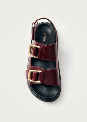 Harper Onix Burgundy Leather Sandals from Alohas