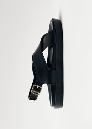 Nico Black Leather Sandals from Alohas