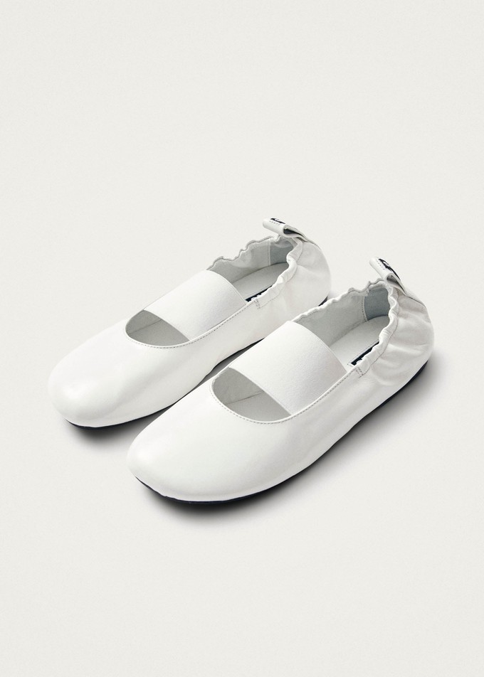 Sutton Onix White Leather Ballet Flats from Alohas