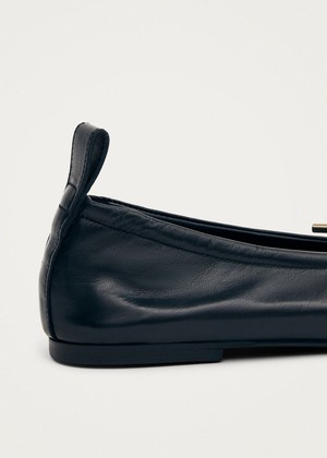 Rosalind Black Leather Ballet Flats from Alohas