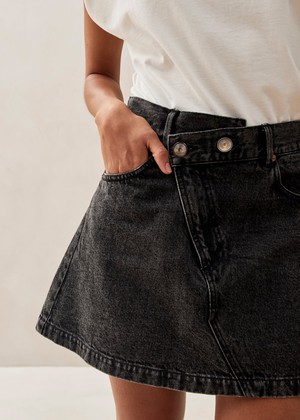 Boston Black Denim Skirt from Alohas