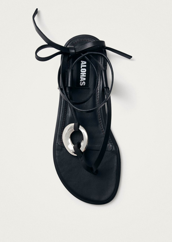 Morosia Black Leather Sandals from Alohas