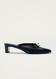 Amar Black Leather Mules via Alohas