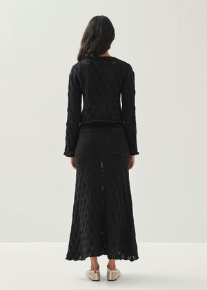 Mauver Black Tricot Skirt from Alohas