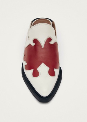 Weston Bicolor Red Cream Leather Mules from Alohas