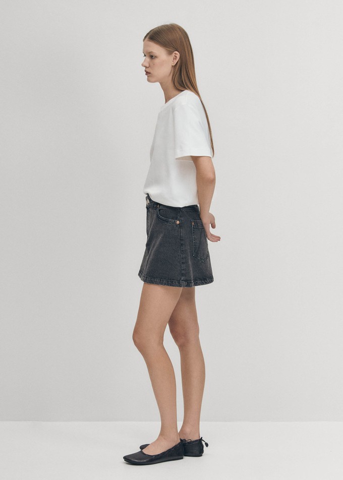 Boston Black Denim Skirt from Alohas