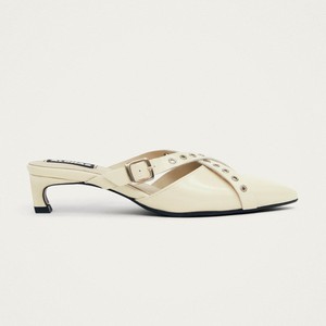 Zyra Onix Cream Leather Mules from Alohas