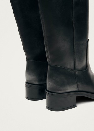 Sajan Black Leather Boots from Alohas