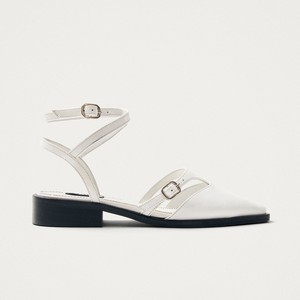 Aveline Cream Leather Ballet Flats from Alohas