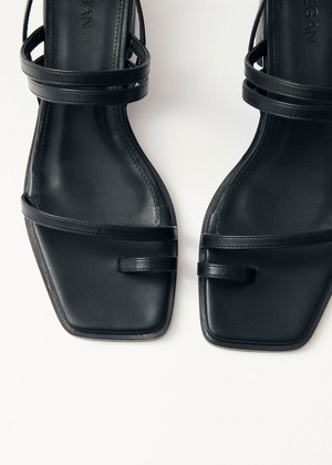 Marlowe Black Vegan Leather Sandals from Alohas