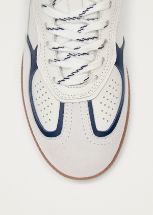 Tb.490 Rife Grain White Navy Leather Sneakers from Alohas