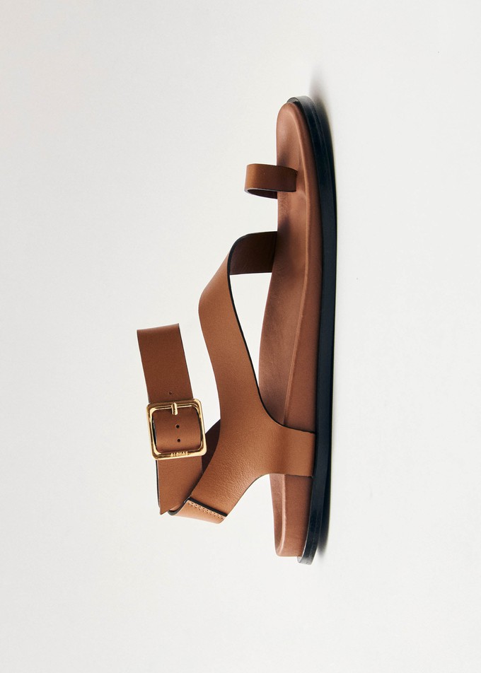 Myles Tan Leather Sandals from Alohas
