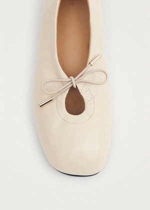 Rosalind Cream Leather Ballet Flats from Alohas