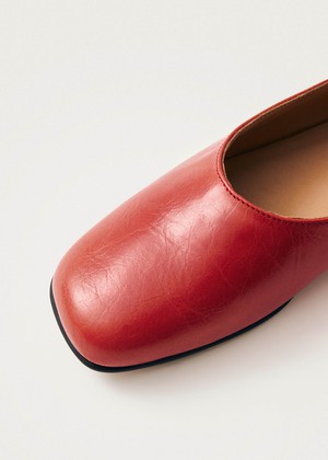 Edie Red Leather Ballet Flats from Alohas