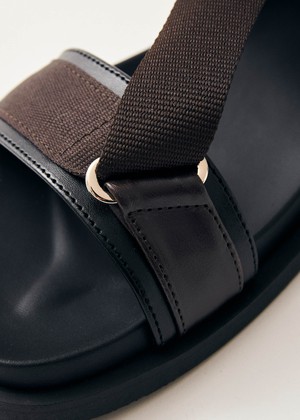 Indigo Brown Vegan Leather Sandals from Alohas