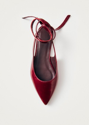 Ribbon Onix Burgundy Leather Ballet Flats from Alohas