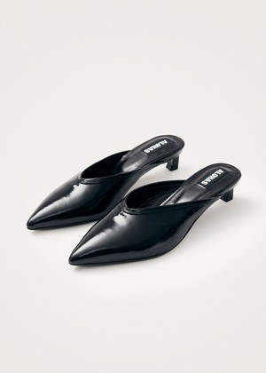 Tessa Onix Black Leather Mules from Alohas