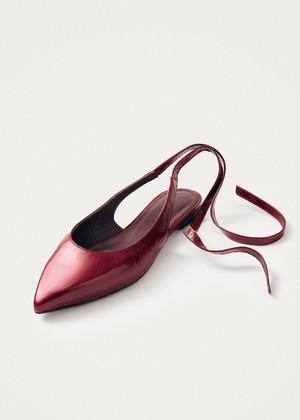 Ribbon Onix Burgundy Leather Ballet Flats from Alohas