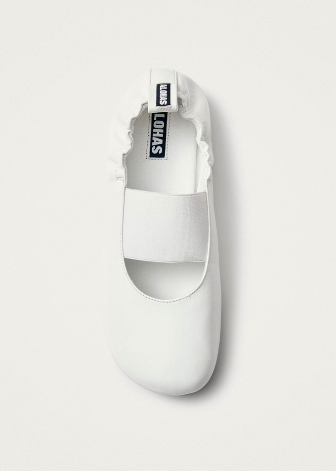 Sutton Onix White Leather Ballet Flats from Alohas