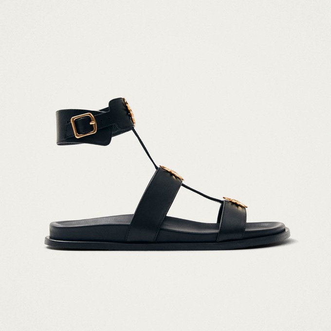 Clarisa Black Leather Sandals from Alohas