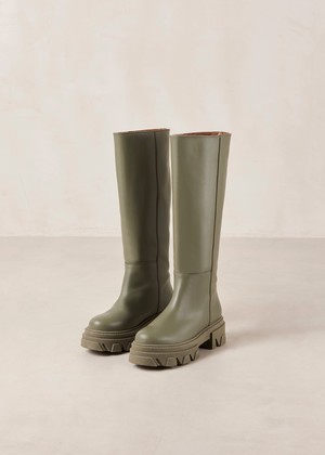 Katiuska Khaki Leather High Boot from Alohas