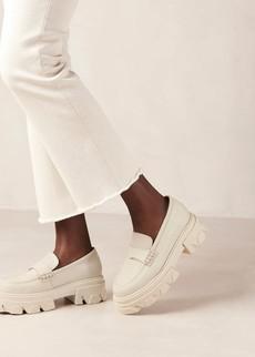 Trailblazer Cream Leather Loafers via Alohas