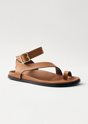 Myles Tan Leather Sandals from Alohas