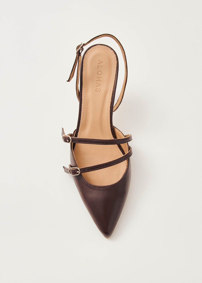 Joelle Brown Leather Pumps from Alohas