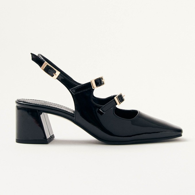 Hanna Onix Black Vegan Leather Pumps from Alohas