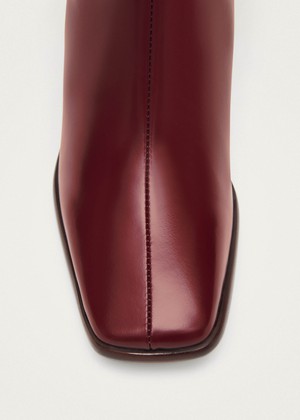 East Sleek Burgundy Leather Boots from Alohas