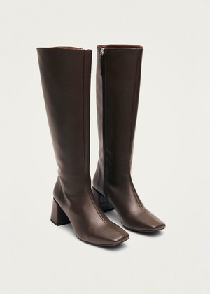 Chalk Umber Brown Vegan Leather Boots from Alohas