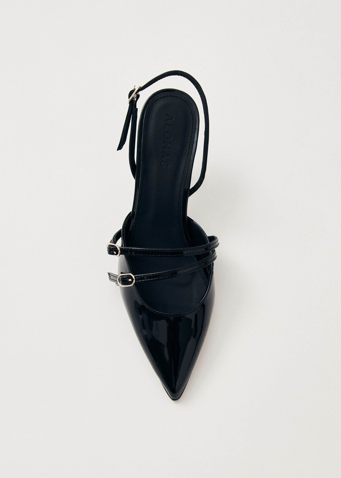 Joelle Onix Black Leather Pumps from Alohas