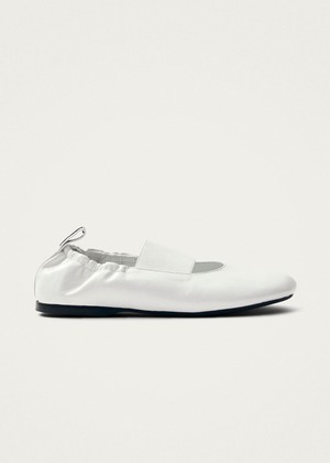 Sutton Onix White Leather Ballet Flats from Alohas