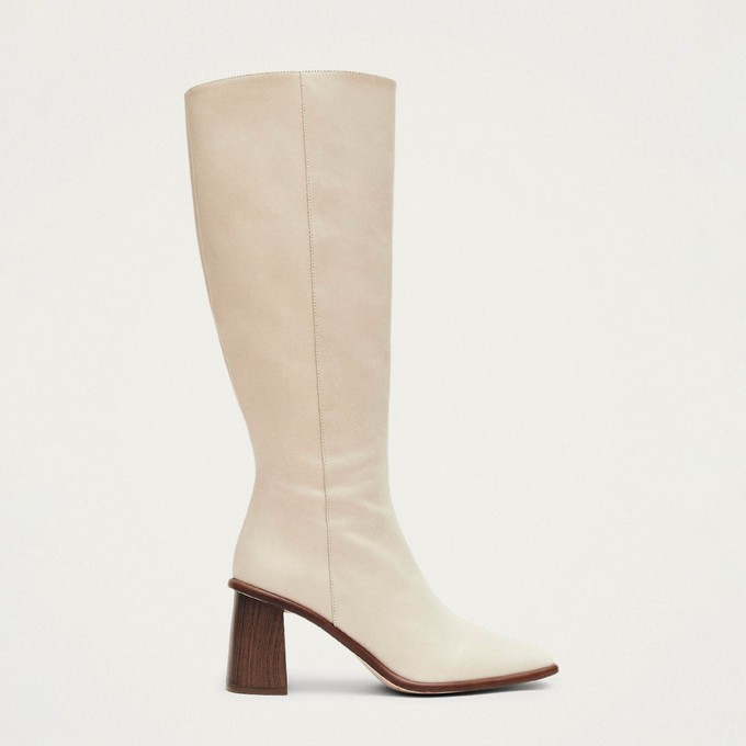 East Cream Leather Boots from Alohas