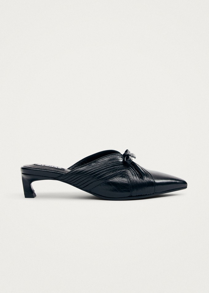 Gayle Black Leather Mules from Alohas