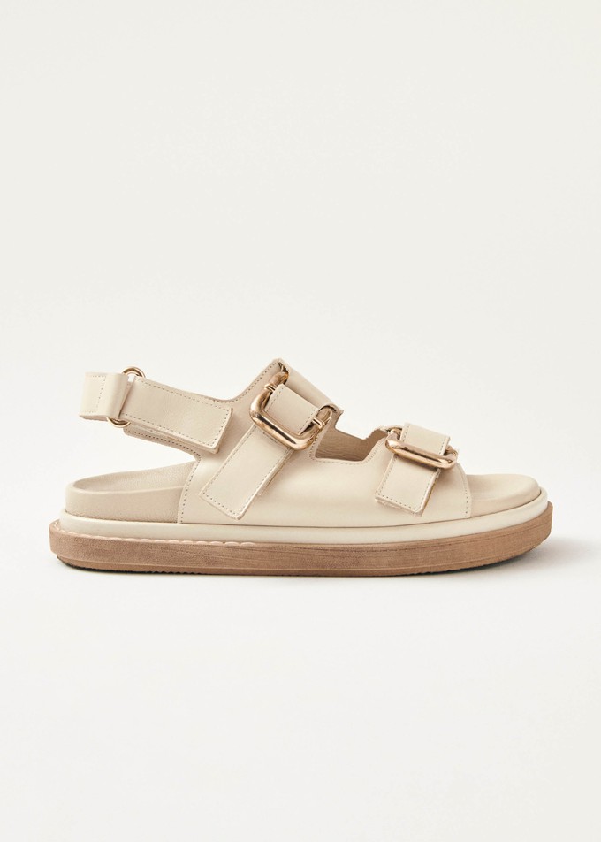 Harper Cream Leather Sandals from Alohas