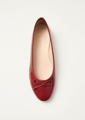 Oriana Onix Red Leather Ballet Flats from Alohas