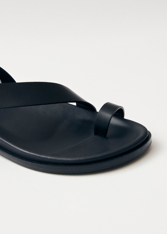 Myles Black Leather Sandals from Alohas