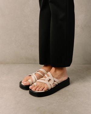 Cool Cream Leather Sandals from Alohas