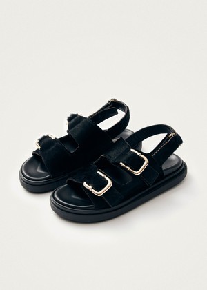 Harper Soft Black Leather Sandals from Alohas