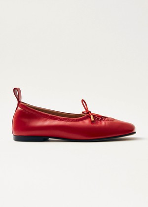 Rosalind Red Leather Ballet Flats from Alohas