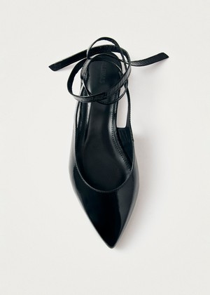 Ribbon Onix Black Leather Ballet Flats from Alohas