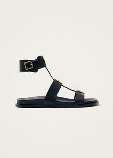 Clarisa Black Leather Sandals via Alohas