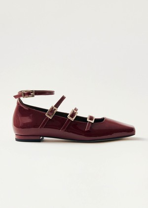 Luke Onix Wine Burgundy Leather Ballet Flats from Alohas