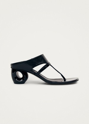 Dystaria Onix Black Leather Sandals from Alohas