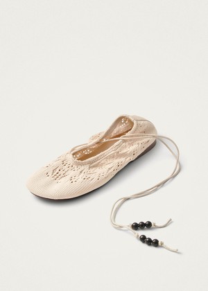 Rosemary Crochet Cream Ballet Flats from Alohas