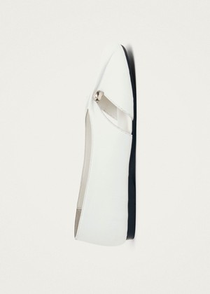 Ravena White Leather Ballet Flats from Alohas