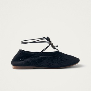 Rosemary Crochet Black Ballet Flats from Alohas