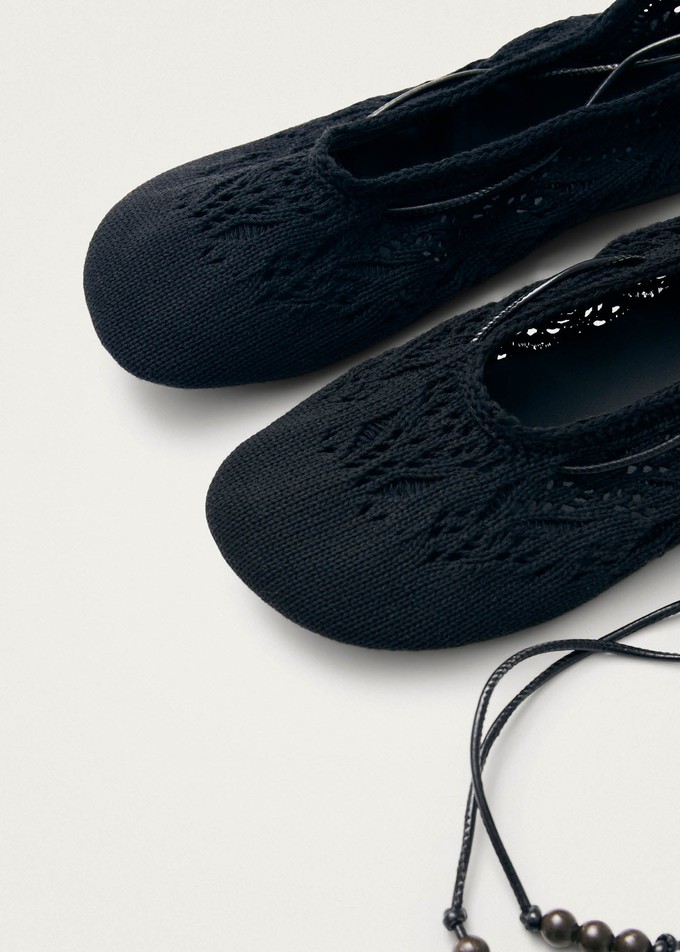 Rosemary Crochet Black Ballet Flats from Alohas